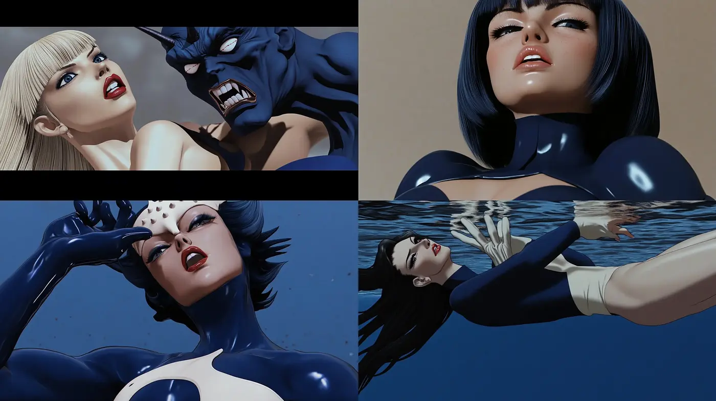 Glossy Hyperrealistic Portraits with Surreal Overtones - Midjourney sref style
