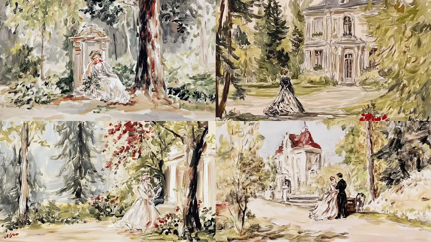 Whimsical Brushstrokes and Earthy Elegance of a Bygone Era - Midjourney sref style
