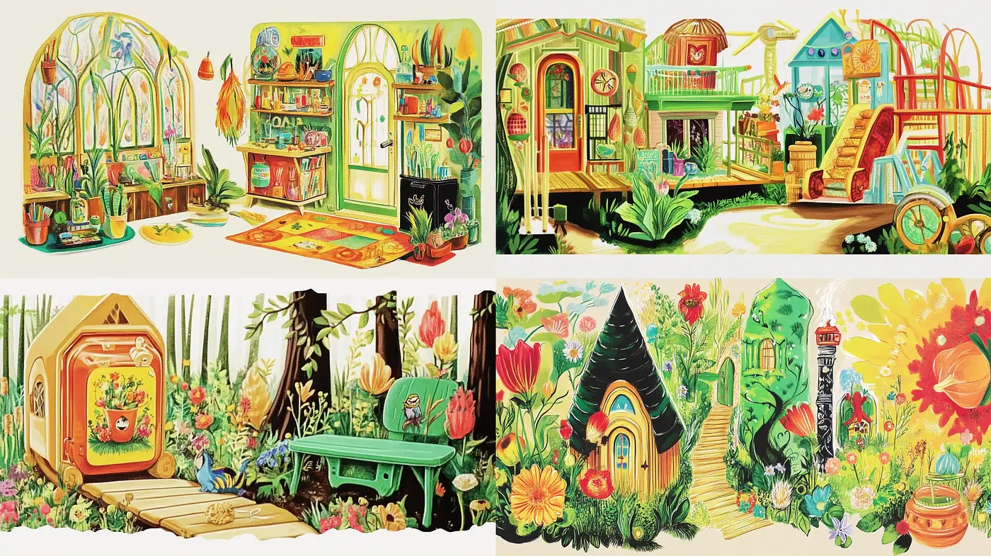 Lush and Whimsical Storybook Illustrations - Midjourney sref style