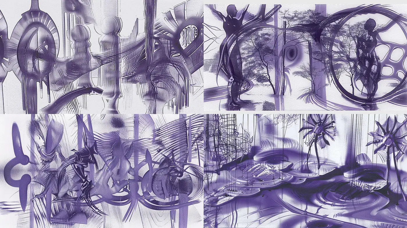 Ethereal Dreamscape of Monochromatic Swirls and Fluid Forms - Midjourney sref style