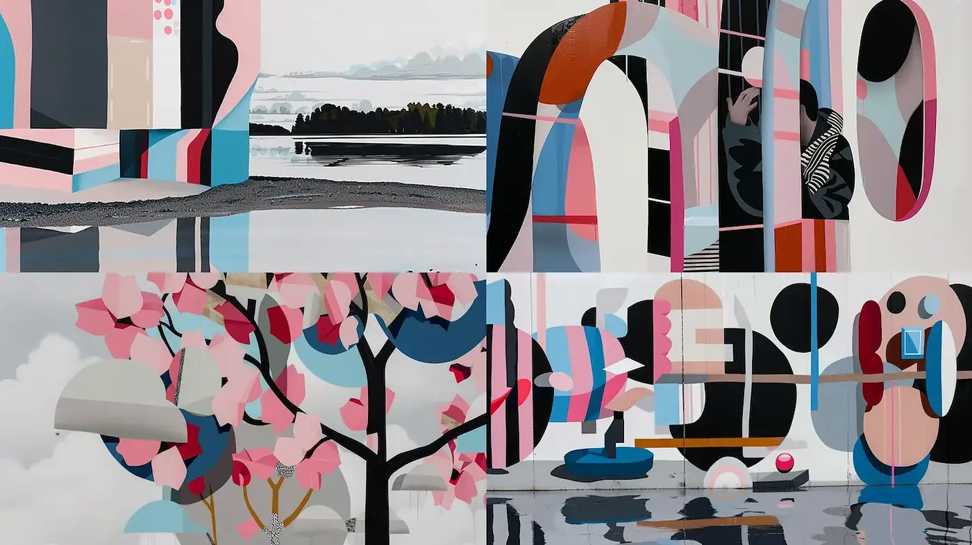 Contemporary Abstract Expressionism with a Playful Use of Color and Form - Midjourney sref style