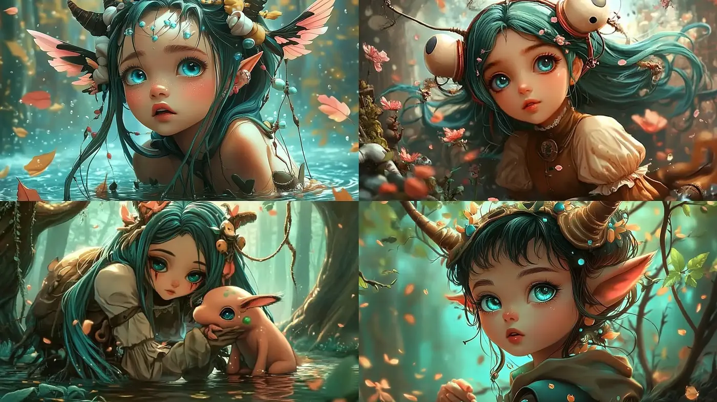 Enchanted Whimsical Forest Dreamscape - Midjourney sref style