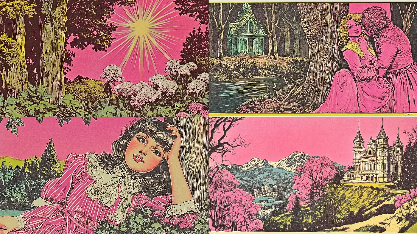 Romanticized Pastoral and Storybook Nostalgia - Midjourney sref style