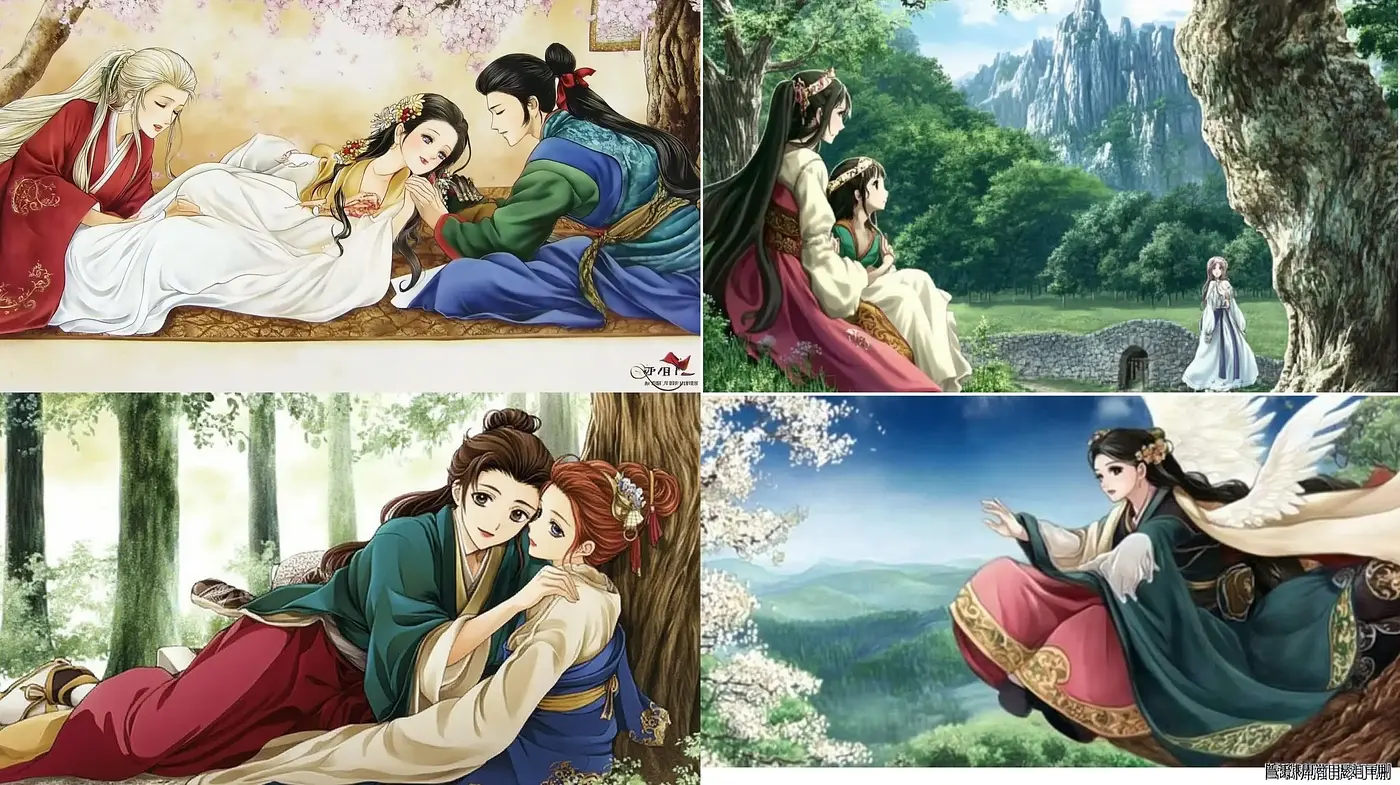 Ethereal Nature-Inspired Romance in a Traditional Asian Artistic Expression - Midjourney sref style