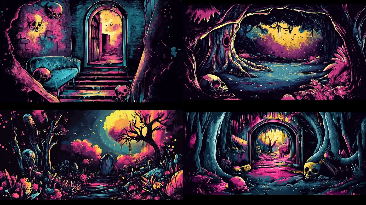 Enigmatic Twilight Hues in Surreal Vignettes - Midjourney sref style