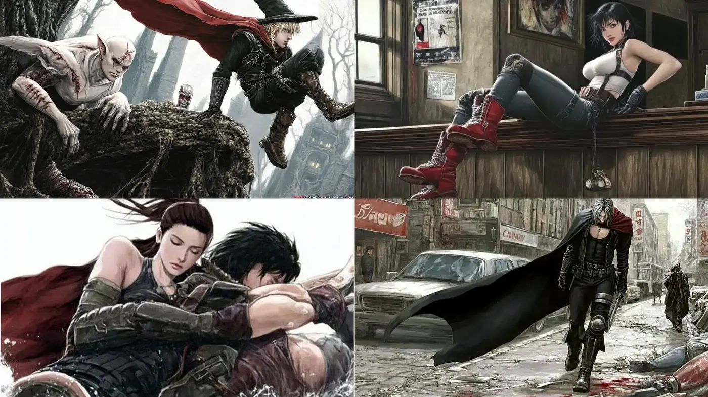 Gritty Cinematic Elegance with a Hint of Graphic Novel Aesthetics - Midjourney sref style