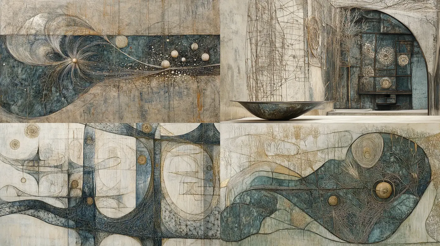 Whimsical Abstract Textures in Earthy Tones - Midjourney sref style