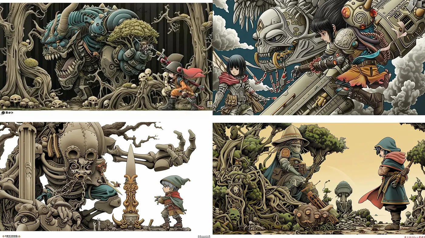 Stylized Mechanical Fantasy: A Homogenous Fusion of Steampunk and Organic Elements - Midjourney sref style