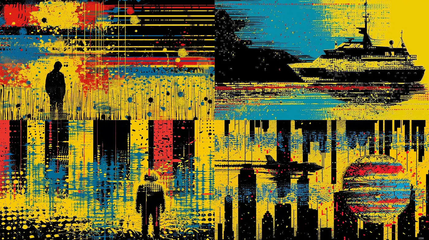 Abstract Expressionist Streaks with Pop Art Contrast - Midjourney sref style