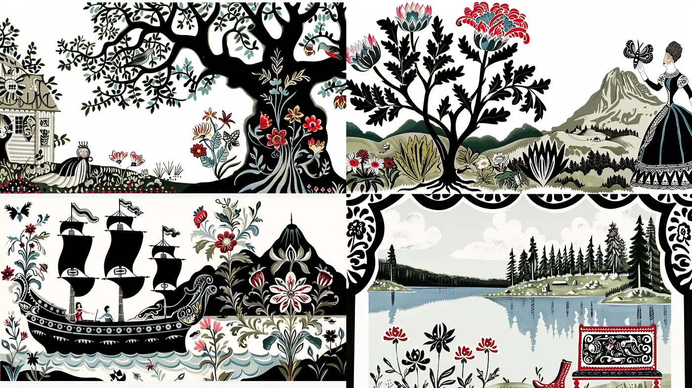 Folkloric Tapestry: A Homage to Traditional Papercut Artistry - Midjourney sref style