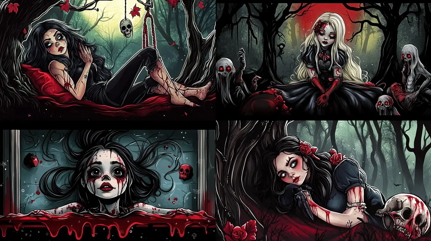 Gothic Enchantment with a Dark Fairytale Essence - Midjourney sref style