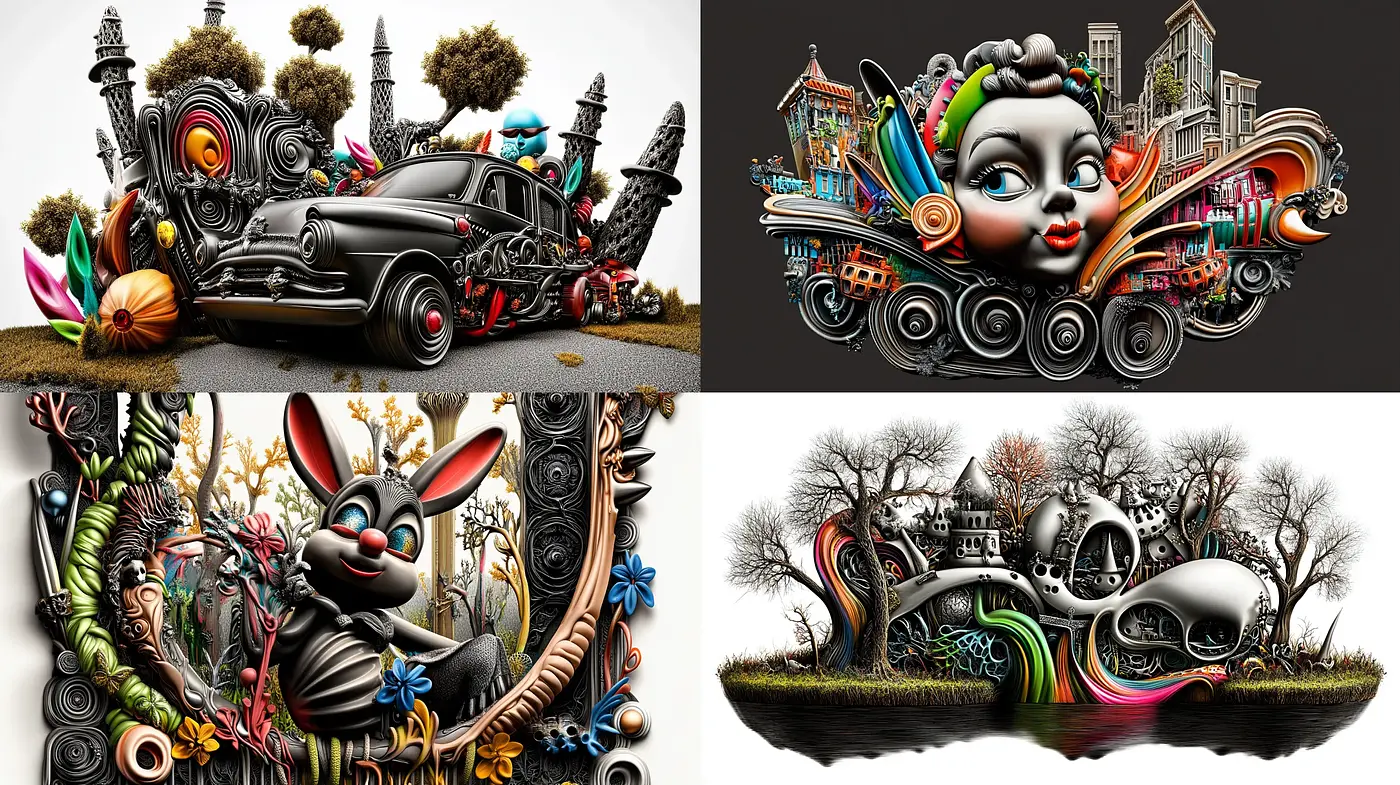 Eclectic Surrealism with a Vibrant Technicolor Twist - Midjourney sref style