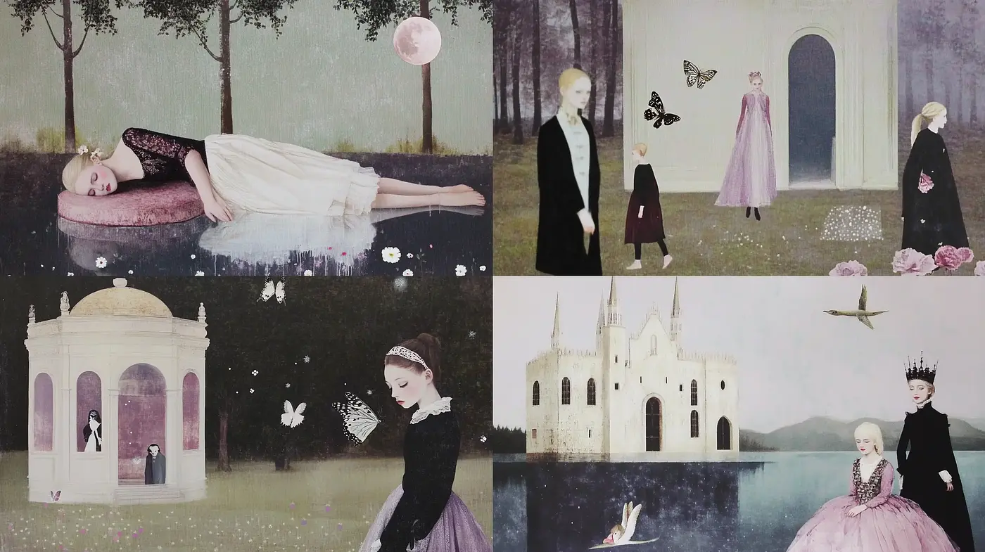 Ethereal Dreamscapes with a Gothic Victorian Sensibility - Midjourney sref style