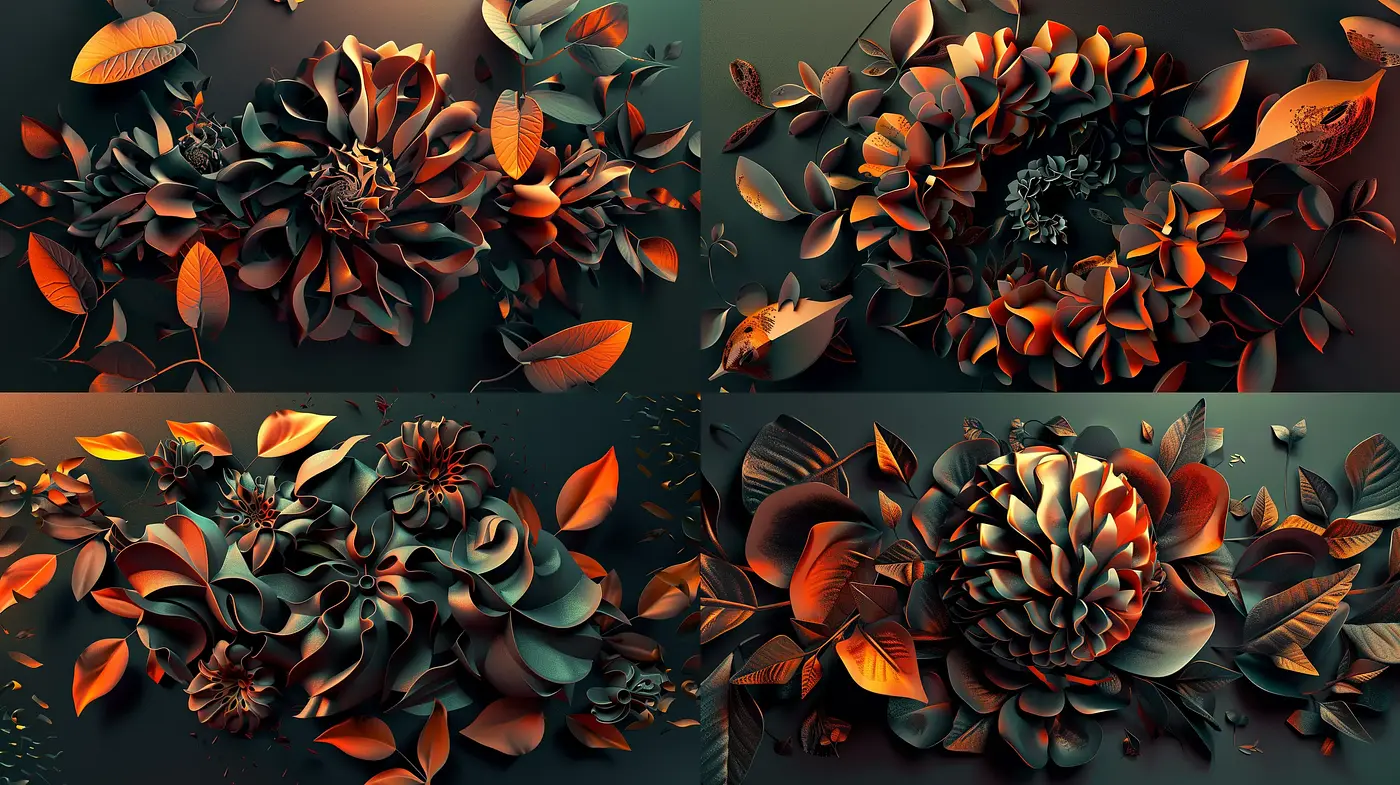 Emerald Twilight: A Study in Shadowed Botanical Hues - Midjourney sref style