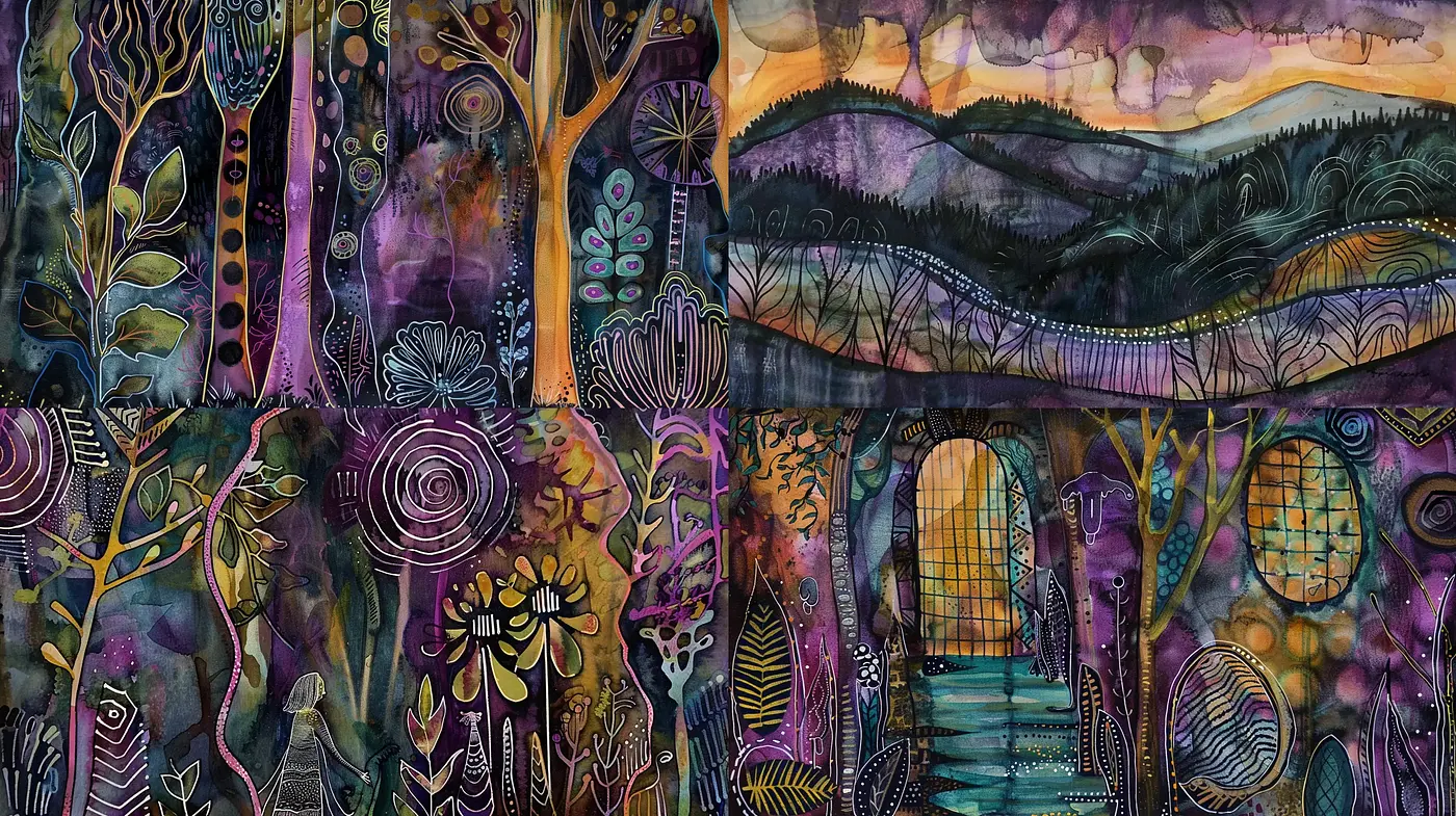 Twilight Reverie in Whimsical Watercolors - Midjourney sref style
