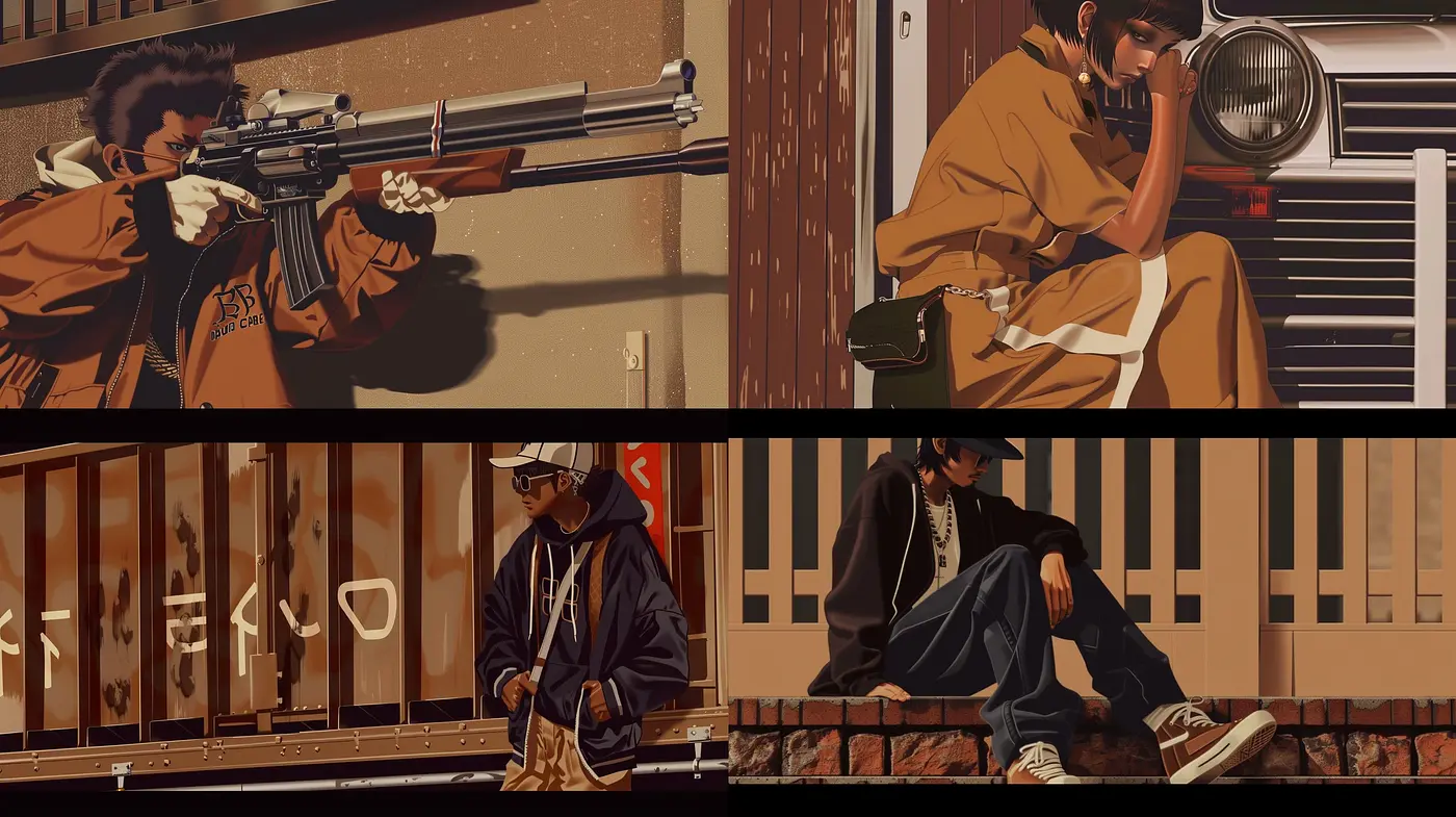 Consistent Contemporary Retro Fusion in Illustrative Digital Art - Midjourney sref style