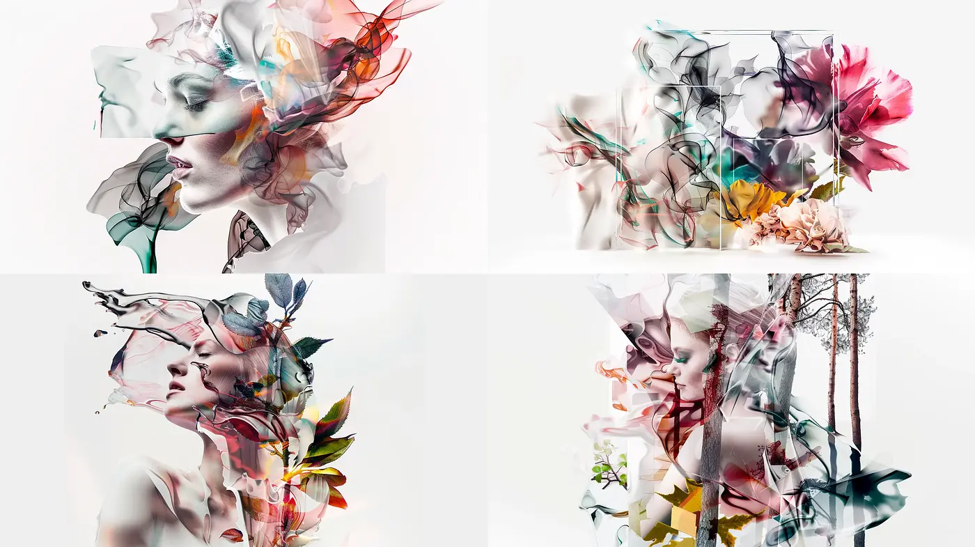 Ethereal Botanical Fusion Portraiture - Midjourney sref style