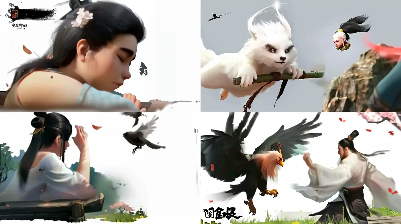 Ethereal East Asian-Inspired Fantasia in Brushstrokes - Midjourney sref style
