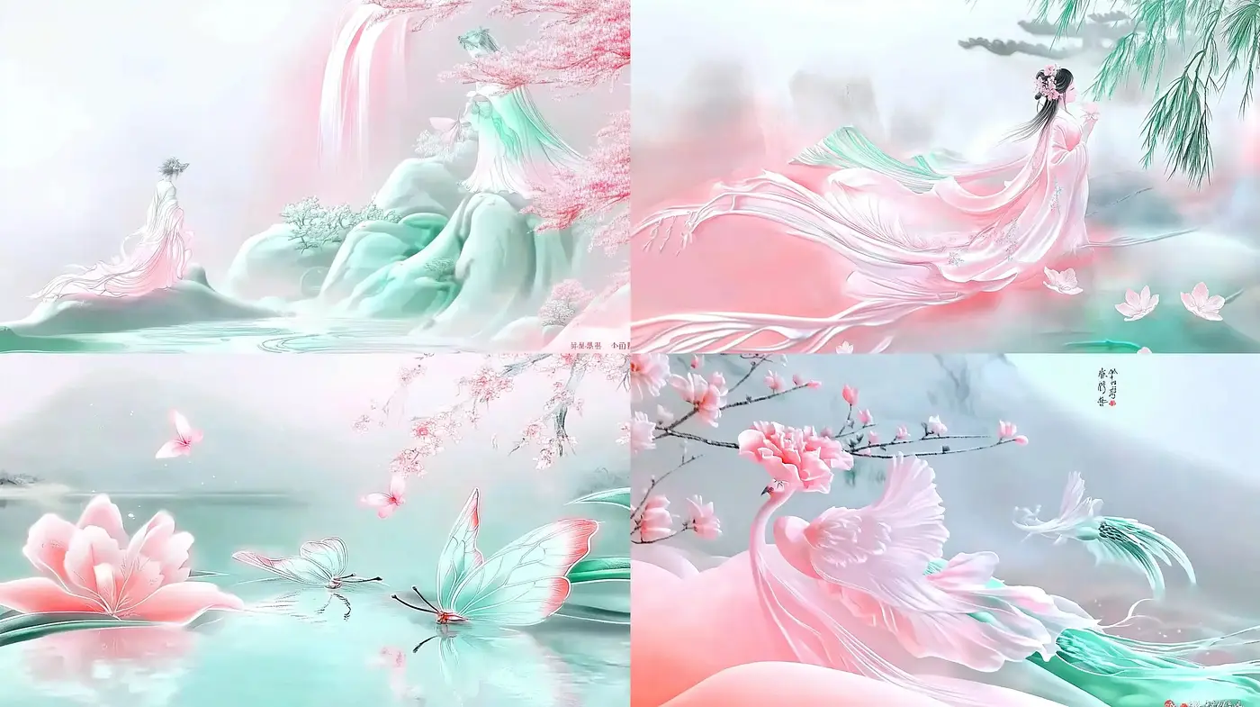 Ethereal Dreamscapes: A Serene Fusion of Nature and Elegance - Midjourney sref style
