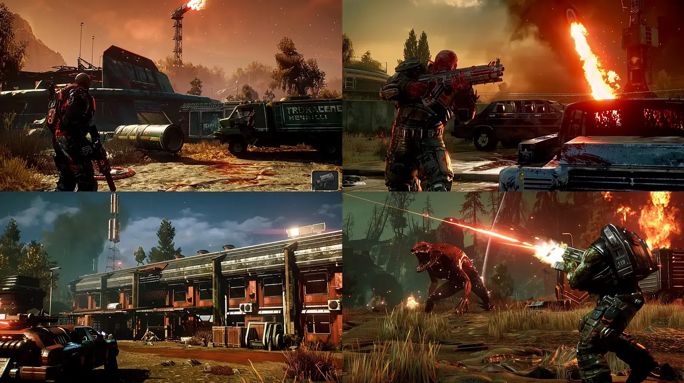 Apocalyptic Blaze with Dynamic Sci-Fi Action - Midjourney sref style