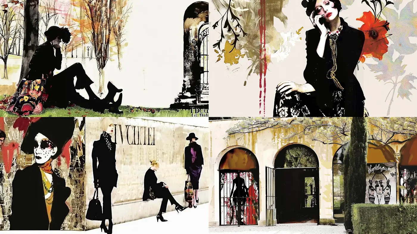 Contemporary Mélange of Fashion and Artistic Abstraction - Midjourney sref style