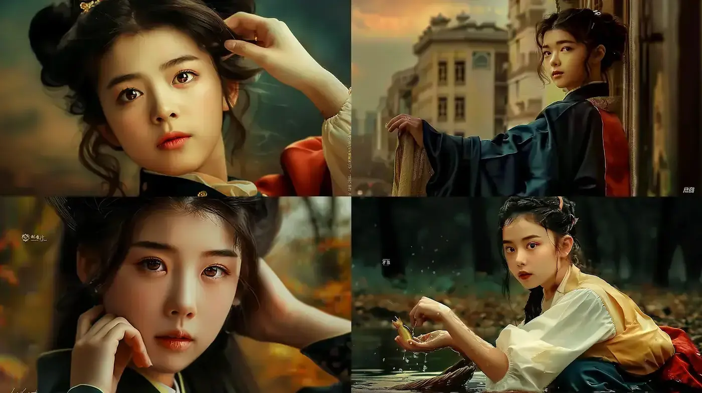 Ethereal Fusion of Traditional Elegance and Modern Dreamscapes - Midjourney sref style