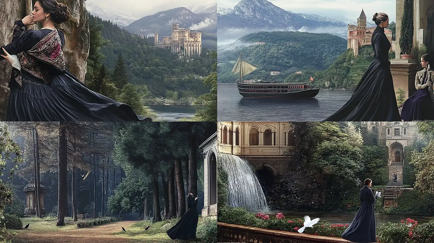 Ethereal Elegance in a Dreamlike Historical Panorama - Midjourney sref style