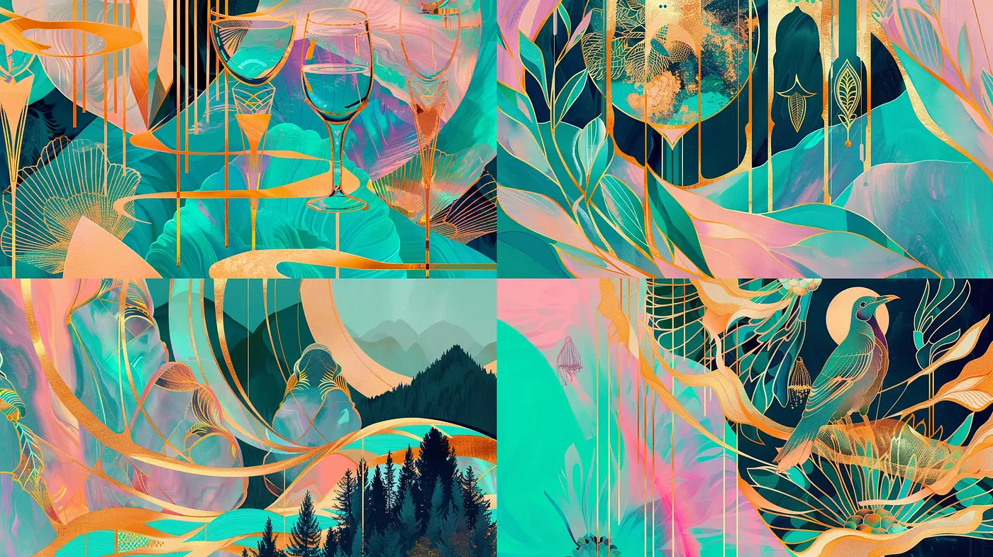 Ethereal Nature Symphony in Art Nouveau Dreamscapes - Midjourney sref style