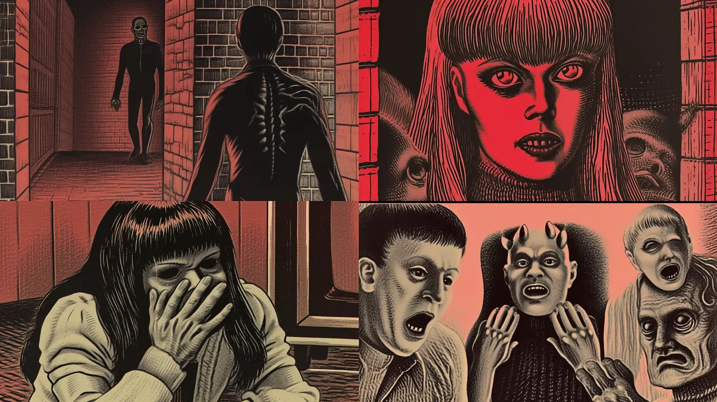 Eerie Chromatic Tales: A Fusion of Retro Horror and Contemporary Graphic Art - Midjourney sref style