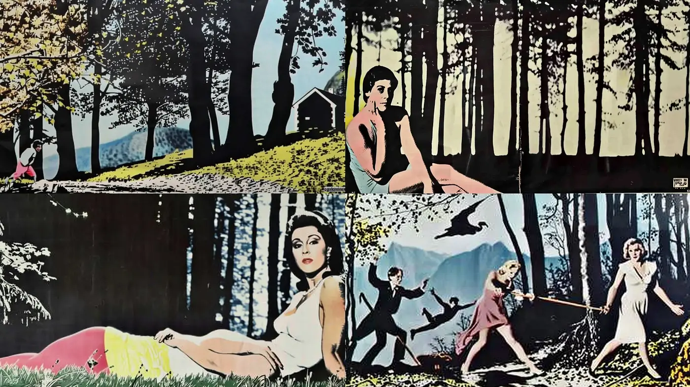 Retro Cinematic Collage with Pastel Overtones - Midjourney sref style