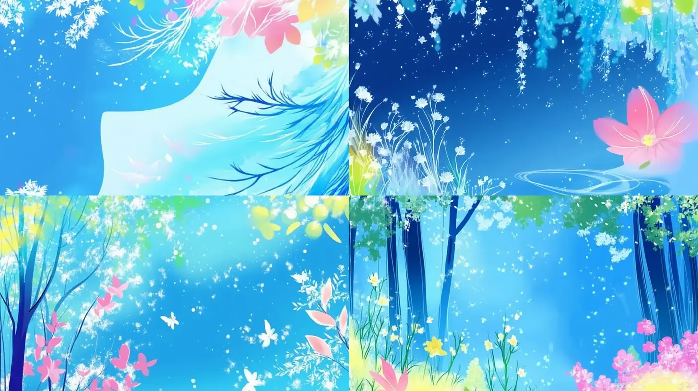 Ethereal Blossom Symphony: A Serene Anime-Inspired Pastoral Dreamscape - Midjourney sref style