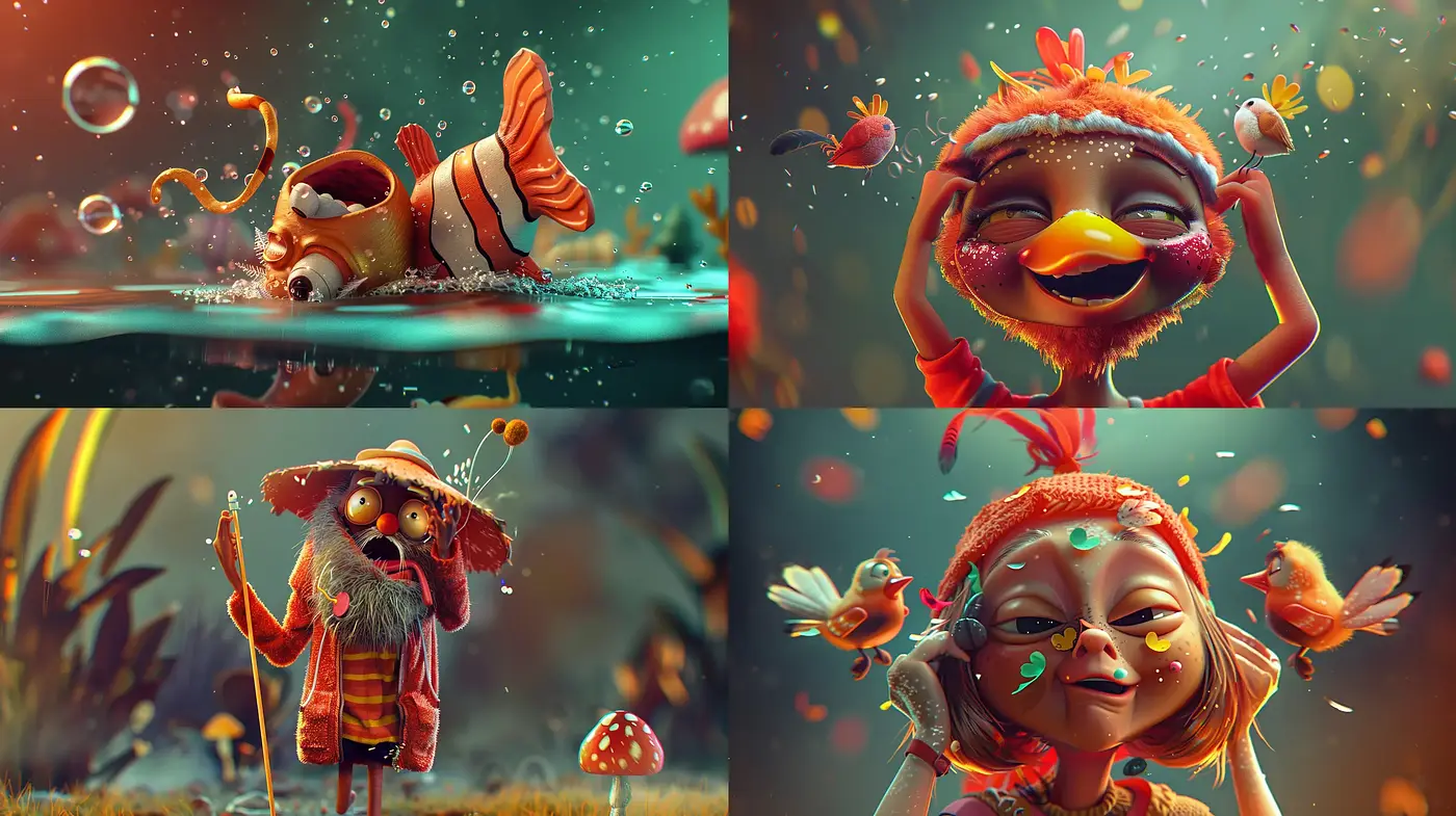 Enchanting Whimsical World with Vibrant Botanical Hues - Midjourney sref style
