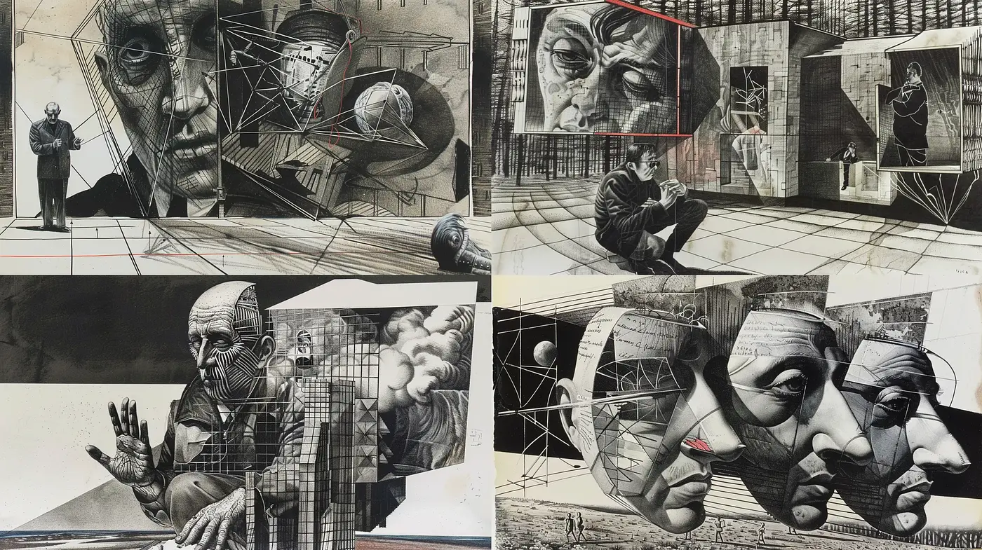 Fragmented Reality Through a Cubist Lens - Midjourney sref style