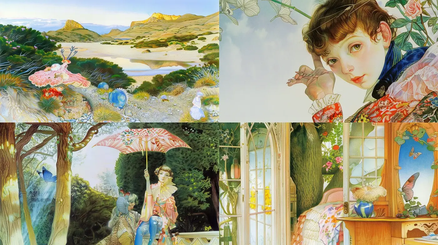 Ethereal Nostalgia: A Whimsical Journey Through Time - Midjourney sref style