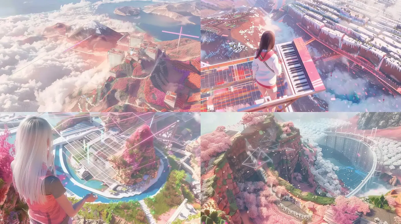 Ethereal Dreamscapes Uniting Technology and Nature - Midjourney sref style