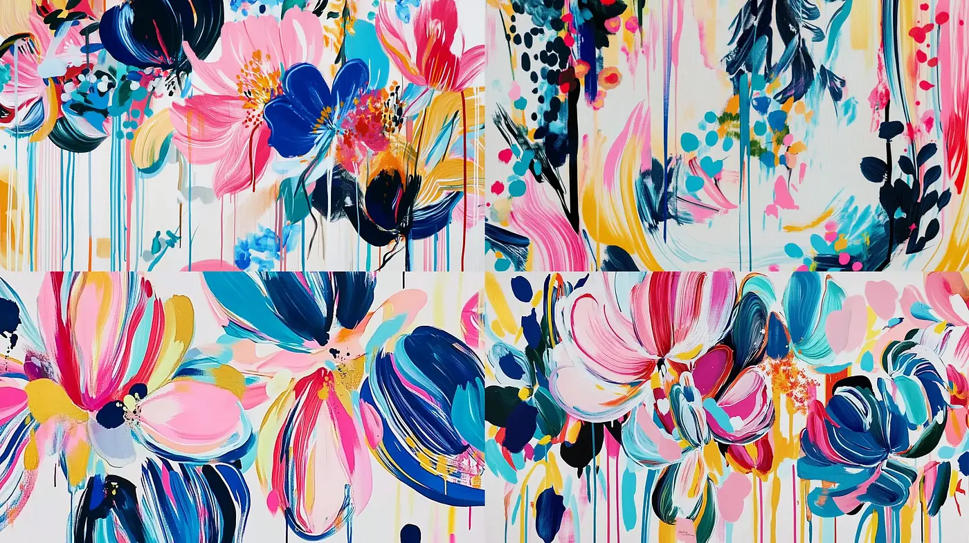 Flourishing Brushstrokes in an Abstract Botanical Symphony - Midjourney sref style