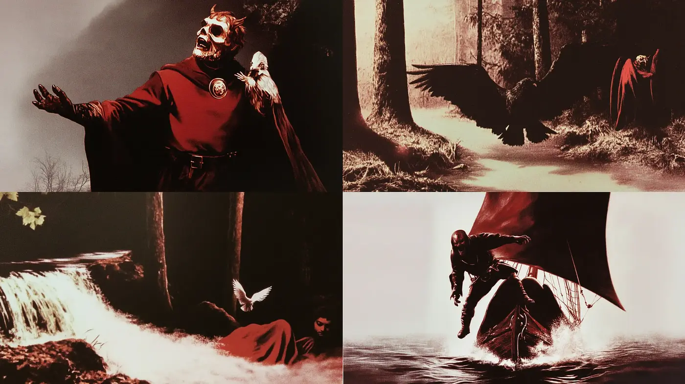 Gothic Elegance: A Cinematic Symphony of Dark Tones and Surreal Imagery - Midjourney sref style