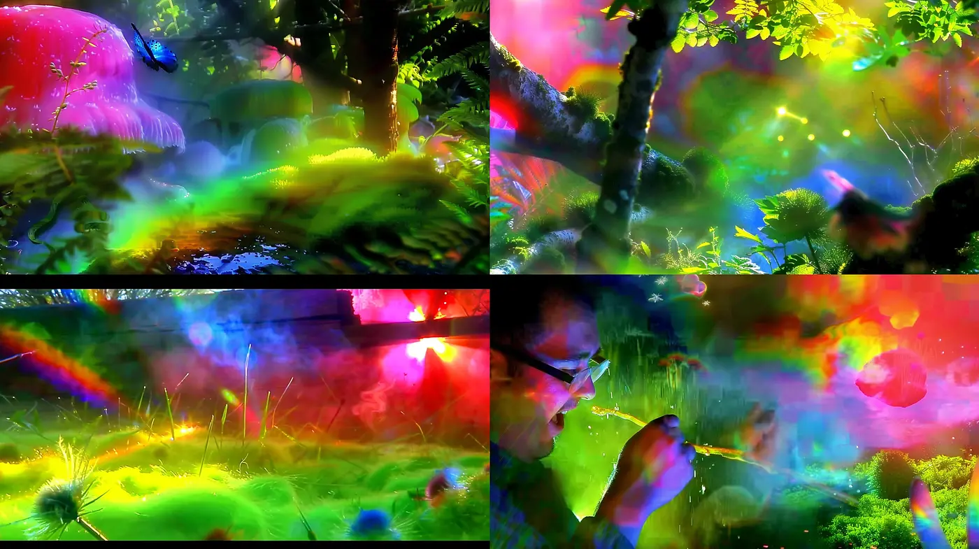 Vibrantly Ethereal Dreamscape Blending Natural Themes with Surrealist Overtones - Midjourney sref style