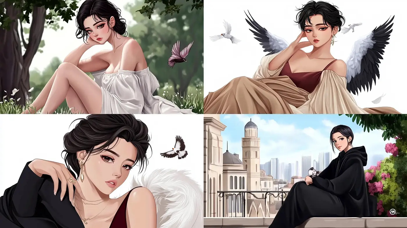 Ethereal Grace: An Exploration of Digital Elegance in a Serene, Fantastical Setting - Midjourney sref style