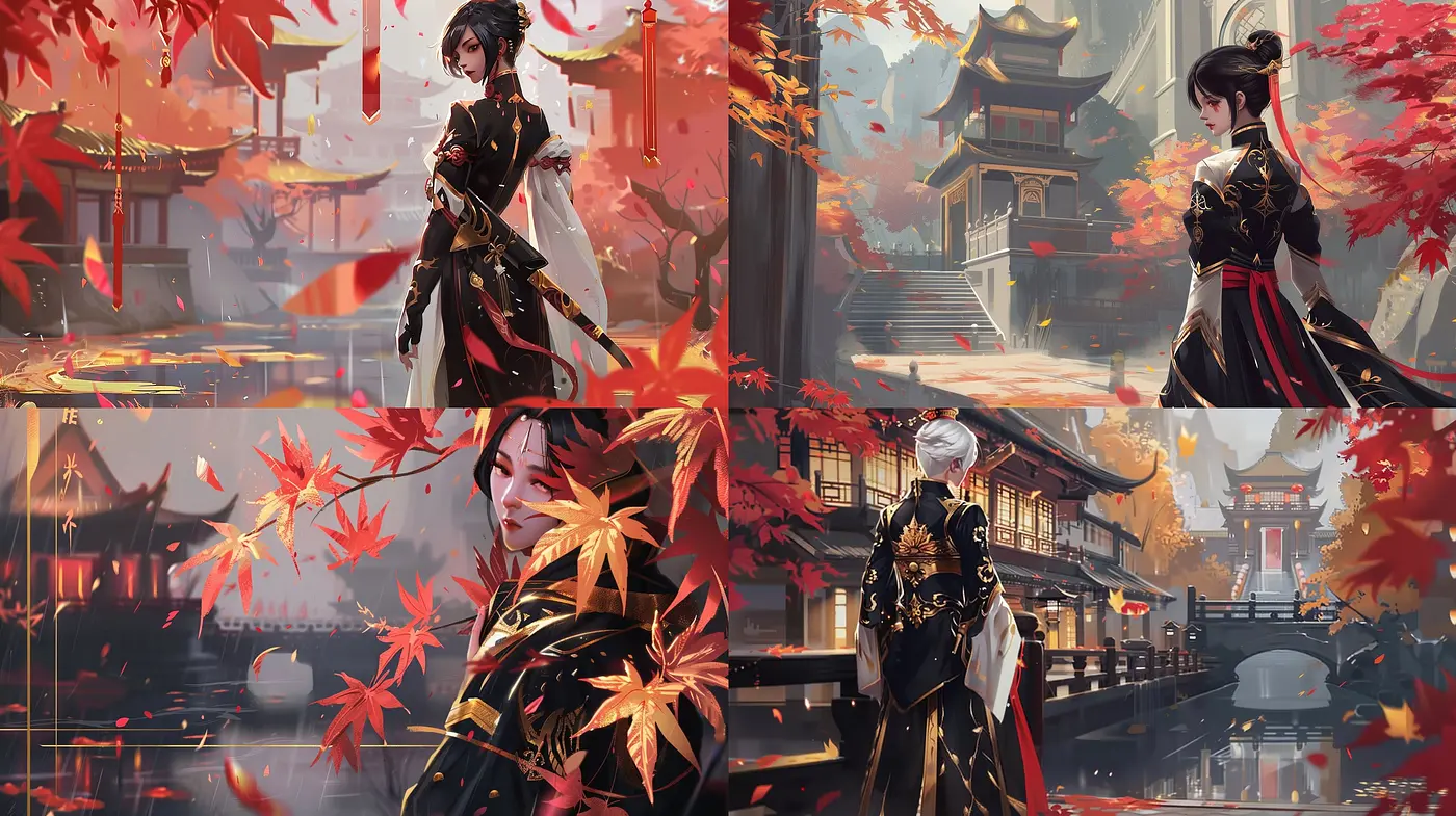 Autumn Ethereality: A Fusion of Traditional Elegance and Digital Dreamscapes - Midjourney sref style