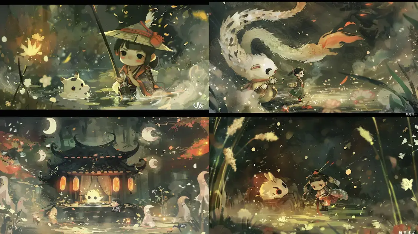 Whimsical and Enchanted Style with a Touch of Nostalgia - Midjourney sref style