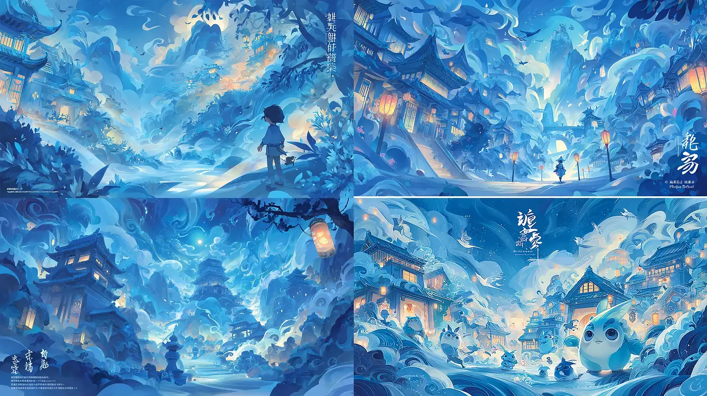 Serene Fantasy Landscapes with Ethereal Vibes - Midjourney sref style