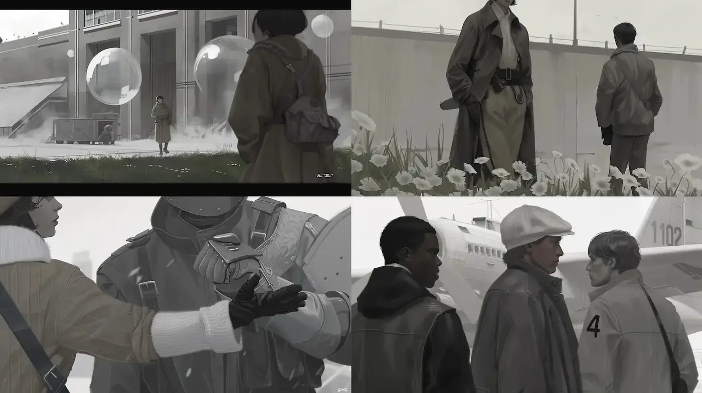 Stylized and Atmospheric Illustrations with Subtle Color Gradients - Midjourney sref style