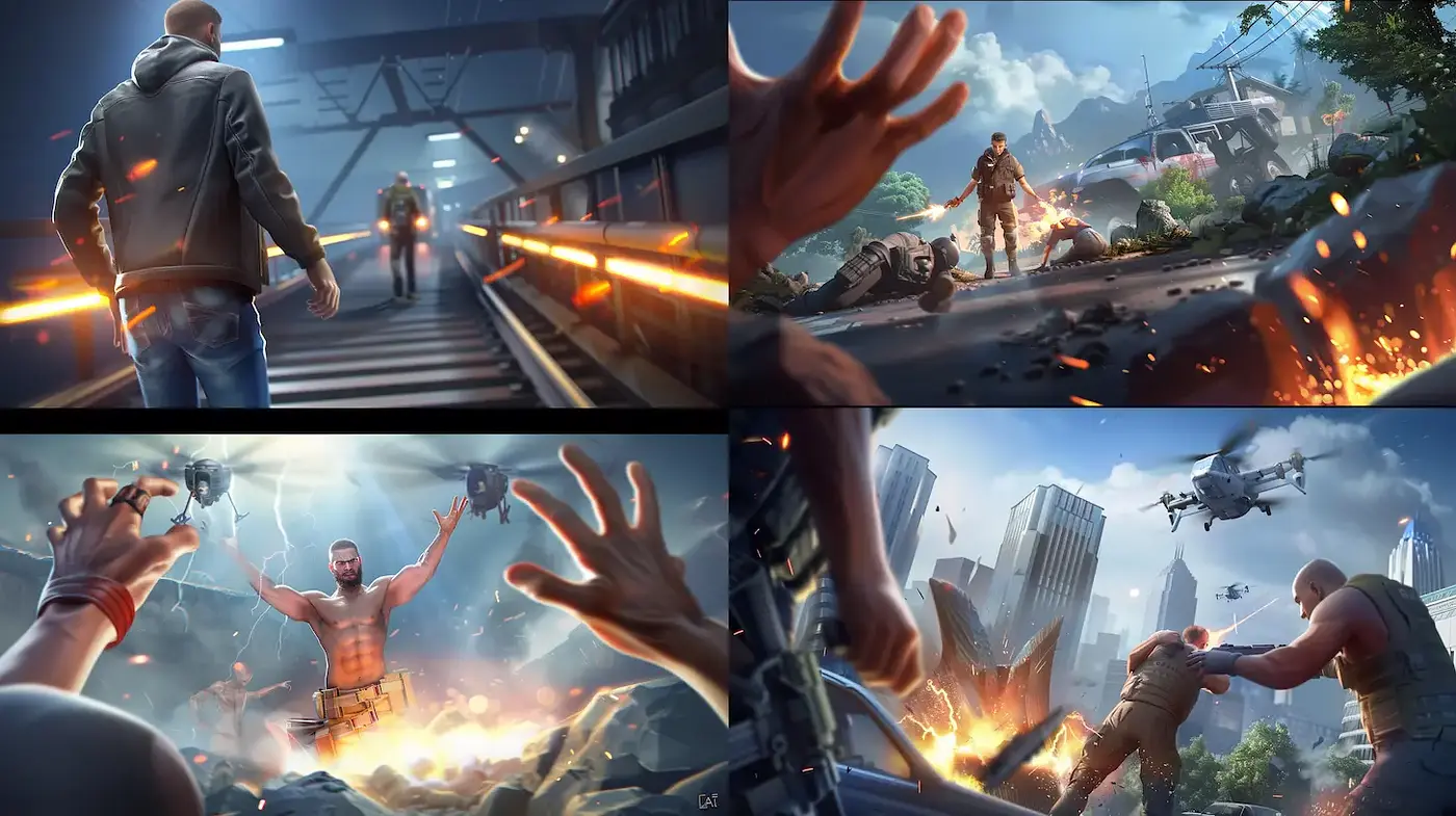 Dynamic and Intense Action-Driven Visual Style with Vibrant Details - Midjourney sref style