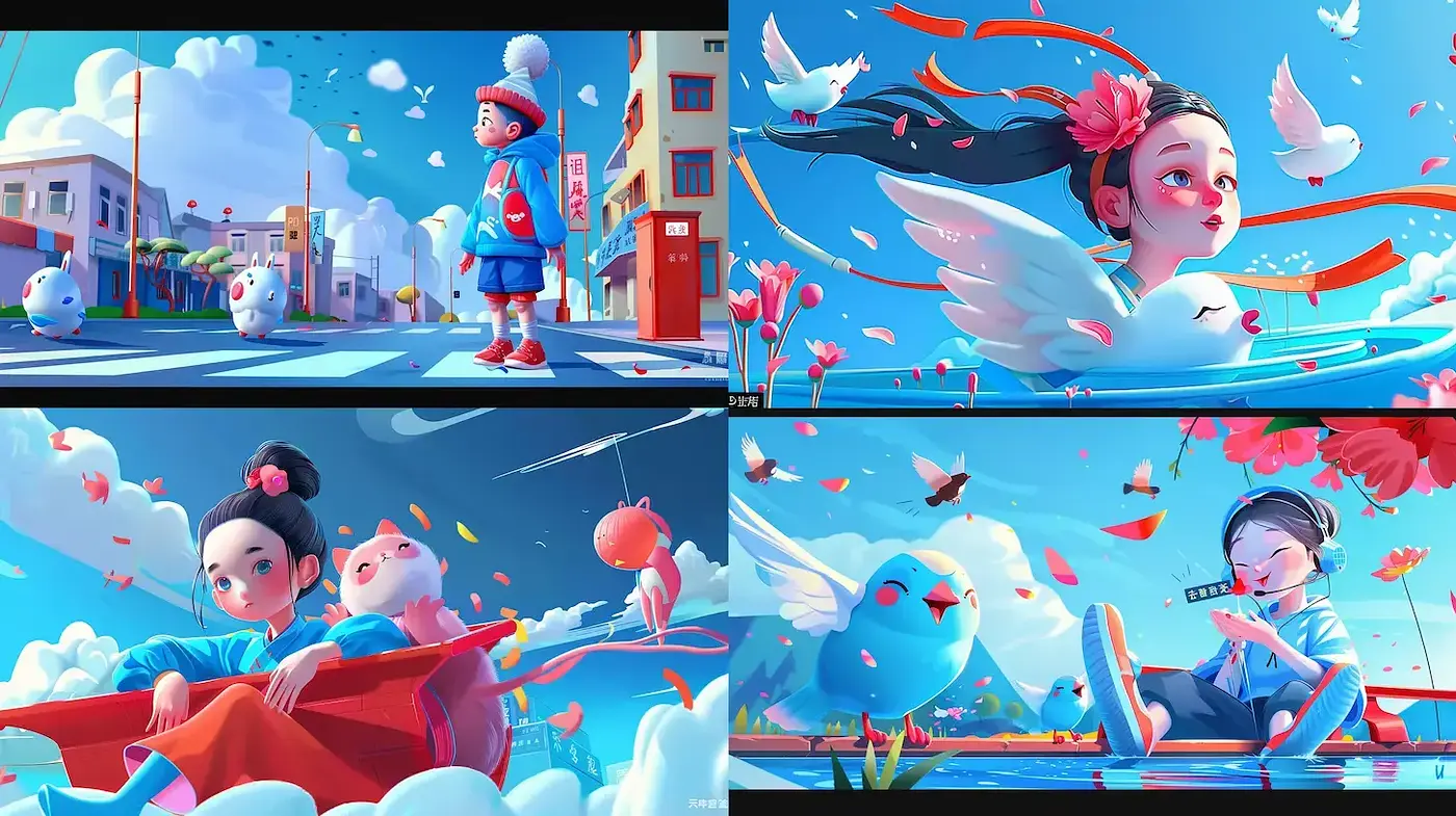 Vibrant and Whimsical Illustrations with a Dreamlike Quality - Midjourney sref style