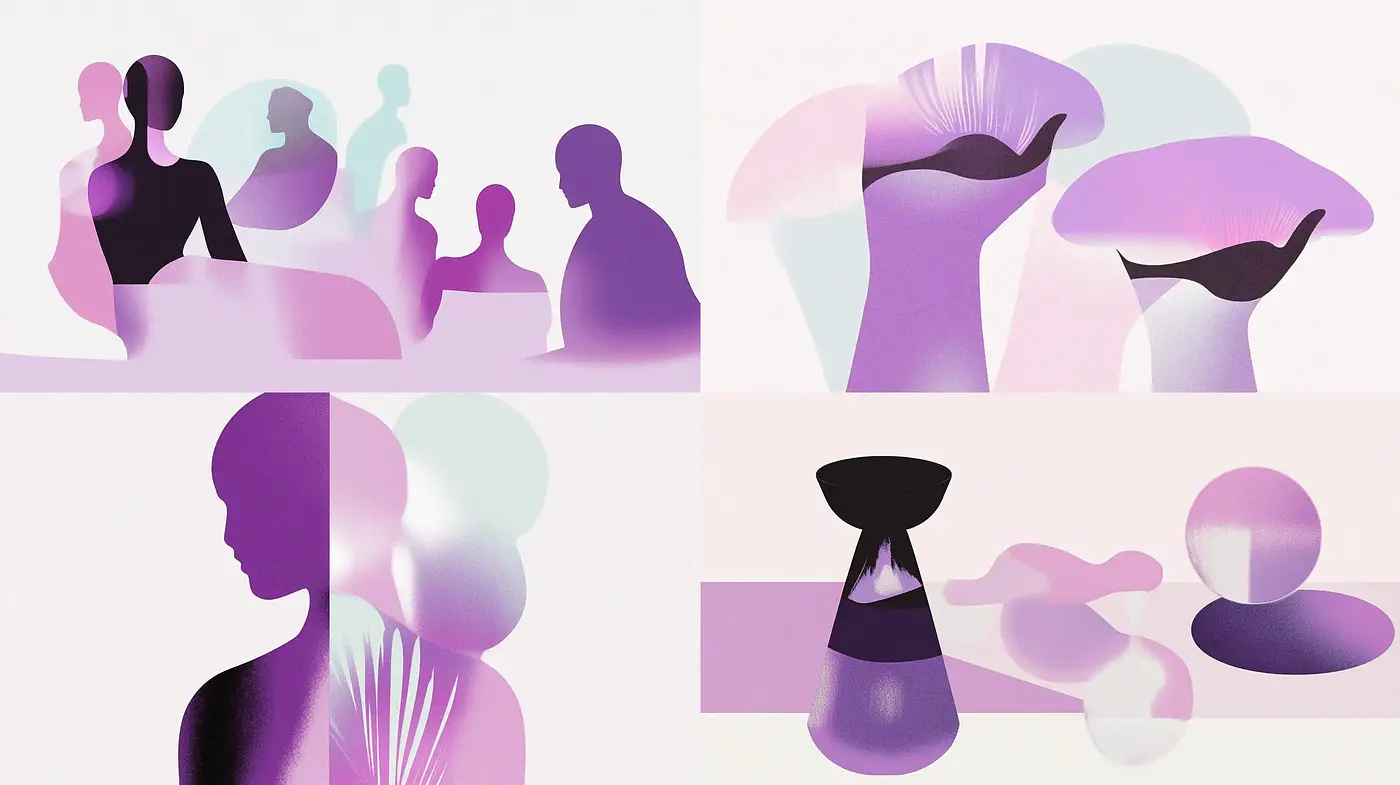 Ethereal Silhouette Symphony in Pastel Hues - Midjourney sref style