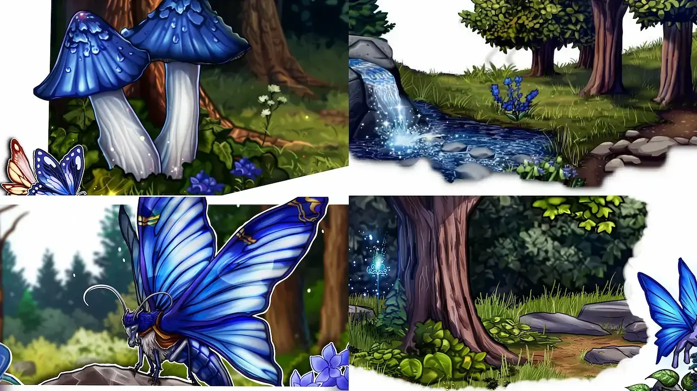 Enchanting Natural Realism with Vibrant Fantasy Elements - Midjourney sref style