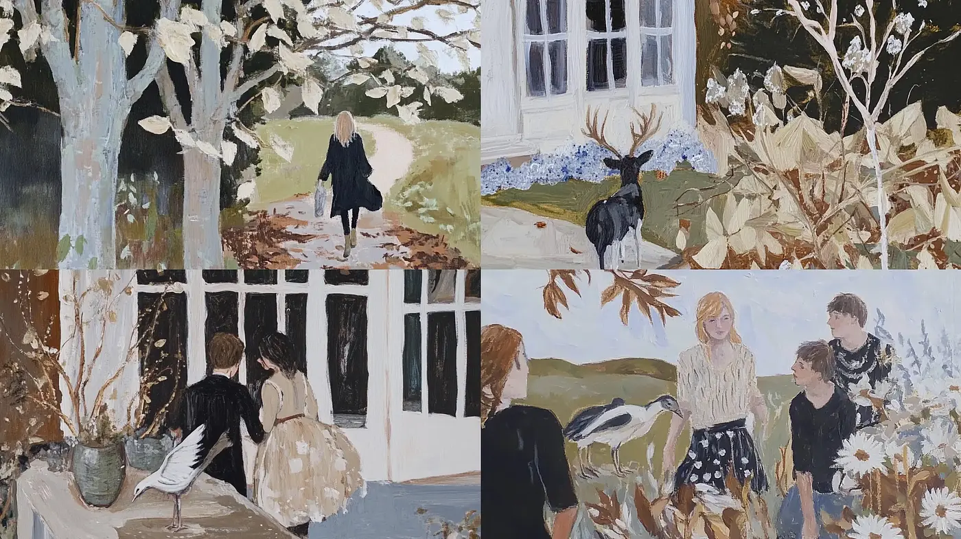 Whispering Nature: A Cohesive Exploration of Pastoral Serenity in Brushwork - Midjourney sref style