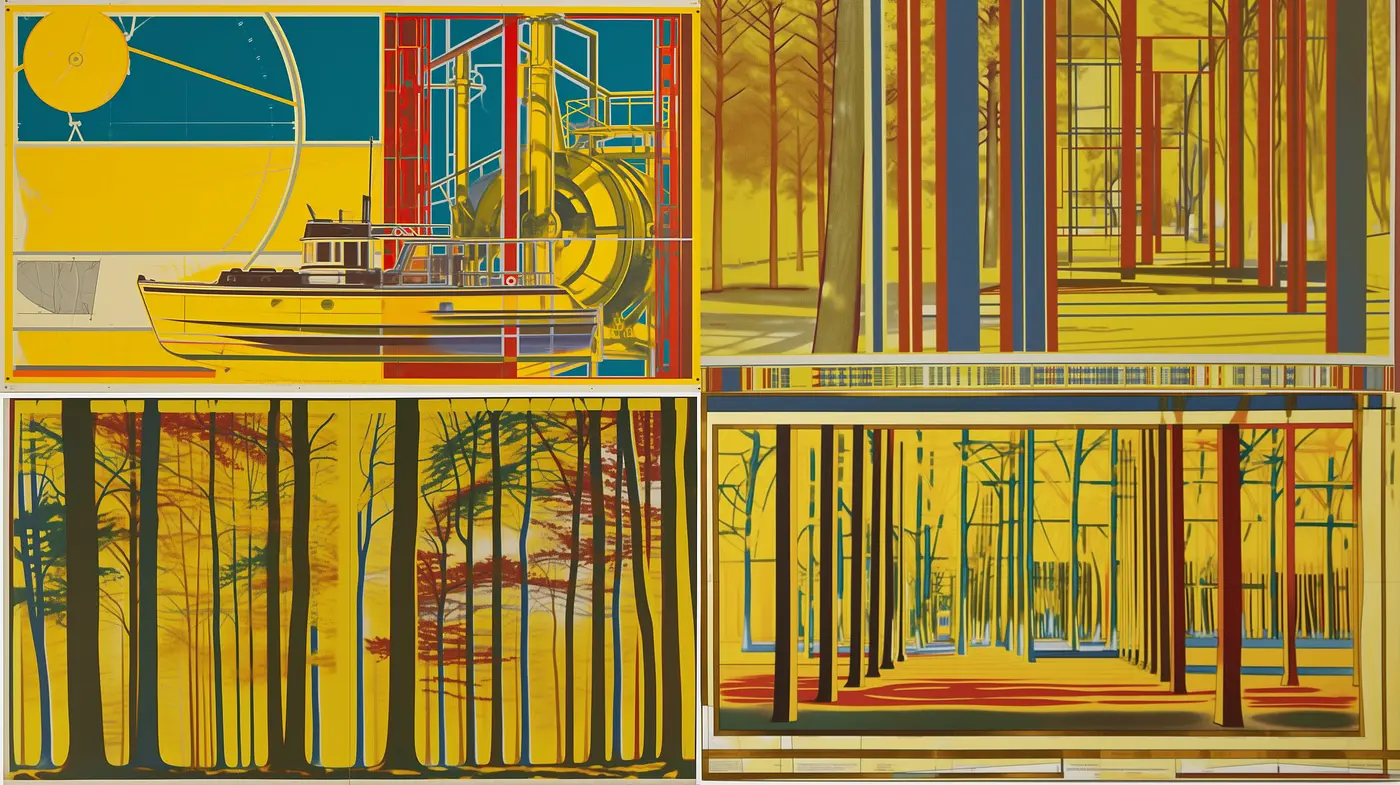 Abstract Geometric Autumn: A Homage to Precision and Color - Midjourney sref style