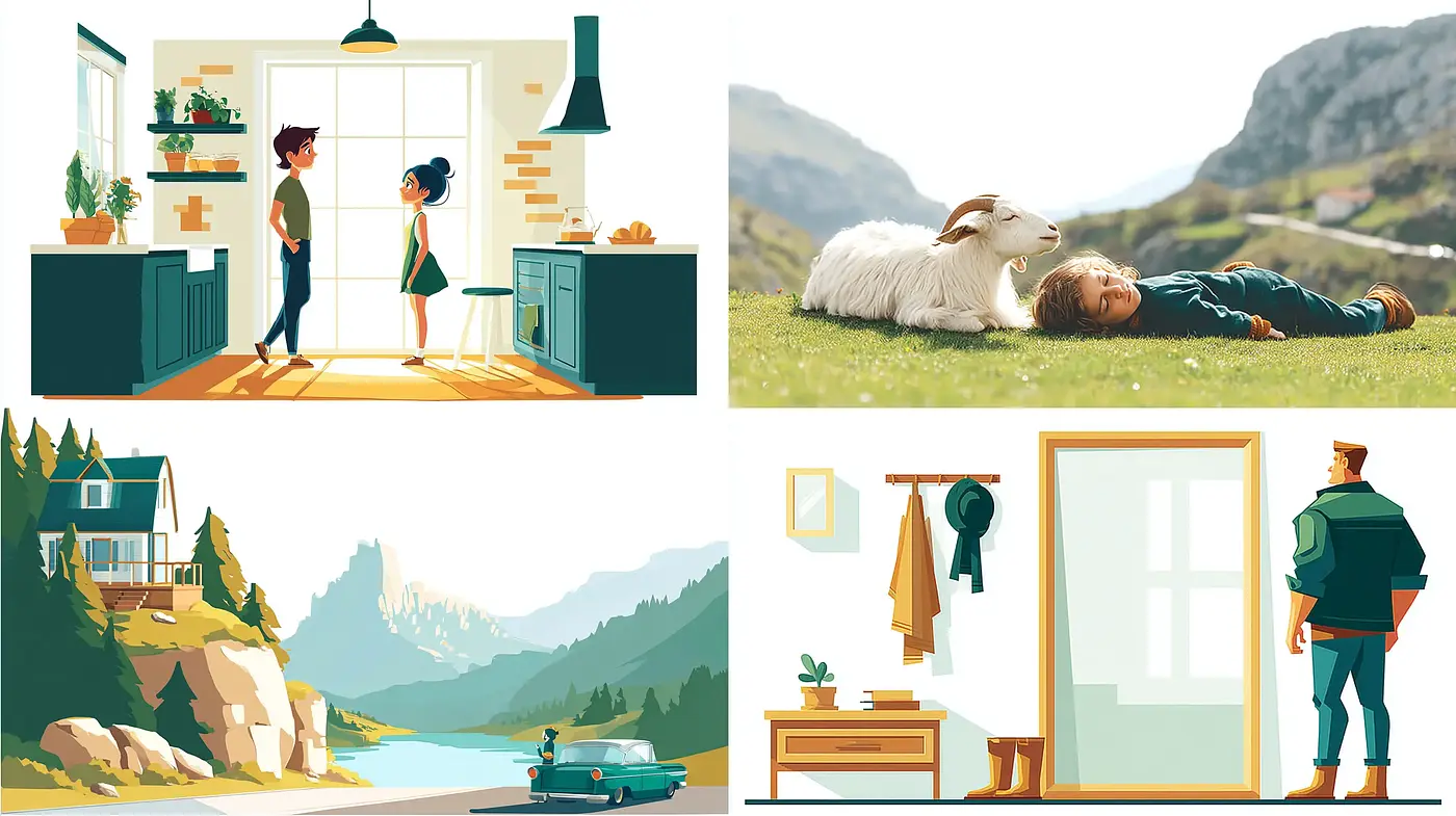 Timeless Whimsy in Colorful, Playful Illustrations - Midjourney sref style